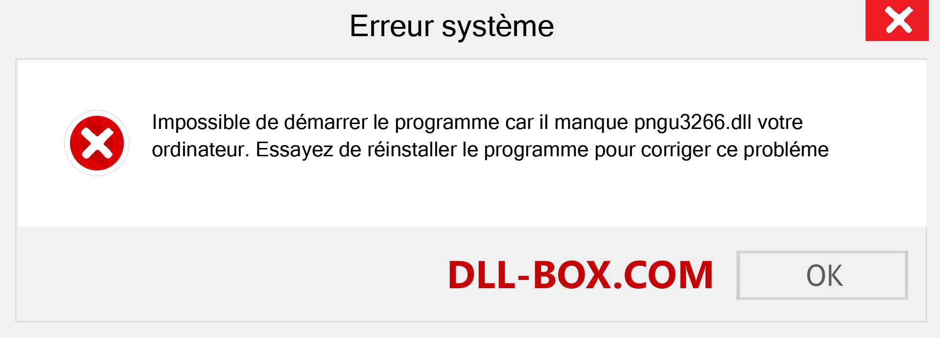 Le fichier pngu3266.dll est manquant ?. Télécharger pour Windows 7, 8, 10 - Correction de l'erreur manquante pngu3266 dll sur Windows, photos, images